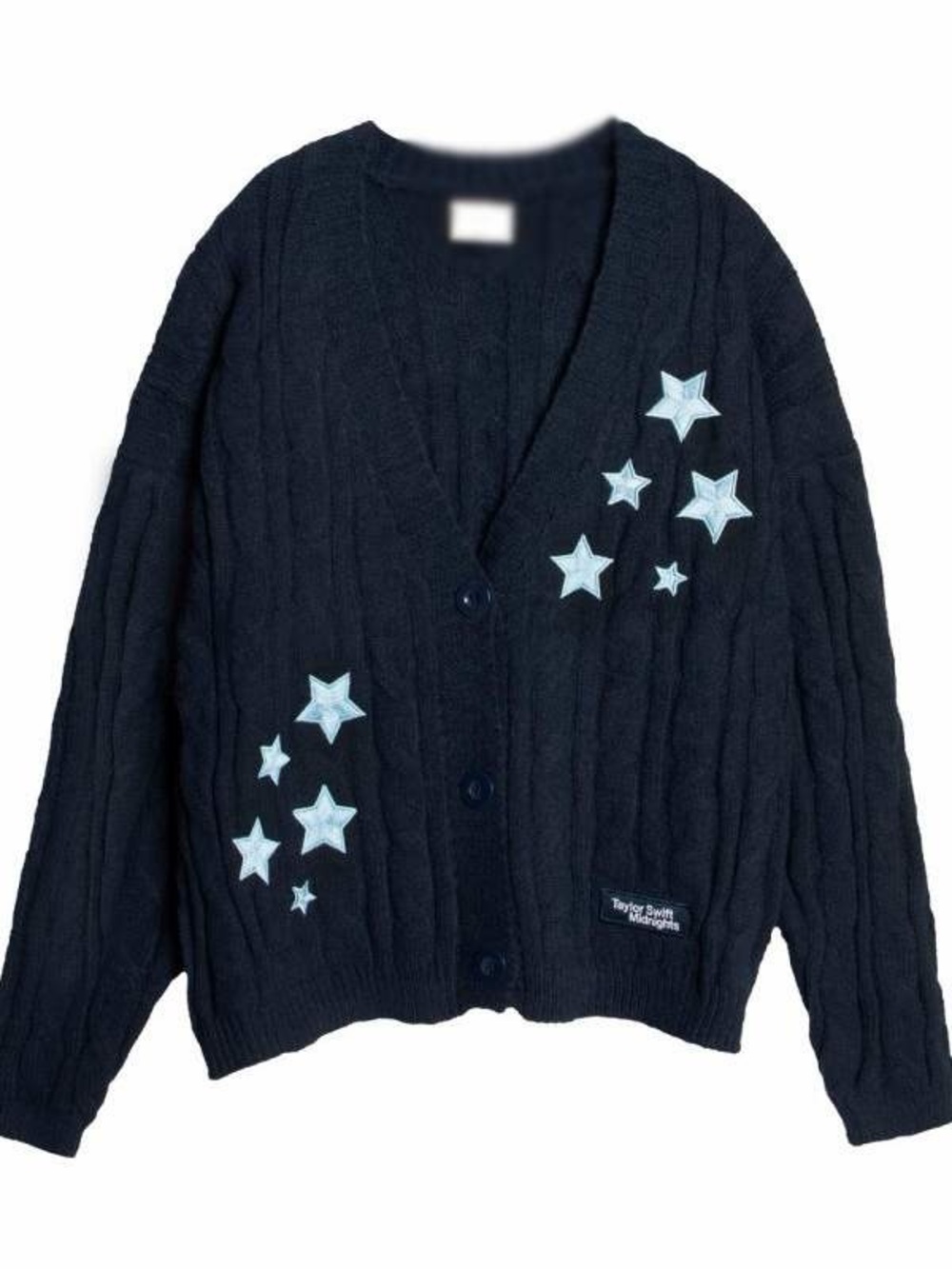 Authentic Taylor Swift Midnights Star Embroidered Navy Cardigan